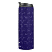 Moderne Blue Swallow Pattern Thermal Tumbler Thermosbeker (Geroteerd rechts)