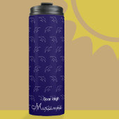 Moderne Blue Swallow Pattern Thermal Tumbler Thermosbeker