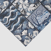 Moderne Blue Tegel Decoupage Tissuepapier (Detail)