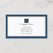 Moderne Blue White Gold Hartelijk dank Visitekaartje (Achterkant)