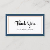 Moderne Blue White Gold Hartelijk dank Visitekaartje (Voorkant)