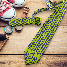 Moderne Blueberry-Initialen Levendig Vet Fun Novel Stropdas