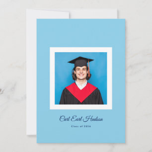 Moderne Blues & Witte Hogeschoolfoto Afstudeerders Aankondiging