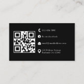 Moderne Blush & Black QR Code Foto Visitekaartje (Achterkant)