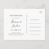 Moderne Blush Bloem Marmer Save The Date Briefkaar Uitnodiging Briefkaart (Achterkant)