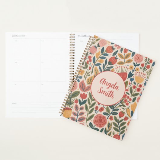 Moderne Blush Bloem Planner (Display)