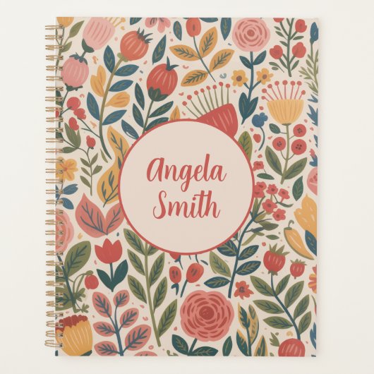 Moderne Blush Bloem Planner (Voorkant)