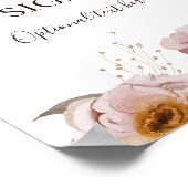 Moderne Blush Bloemen | Kaarten en Gepersonaliseer Poster (Hoek)