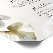 Moderne Blush Bloemenaquarel Handtekeningdranken Poster (Hoek)