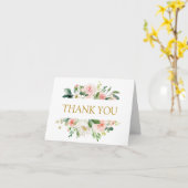 Moderne Blush  | Bloemig Goud HARTELIJK DANK JE WE Kaart (Gele Bloem)