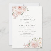 Moderne Blush Botanische Trouwdag Kaart (Voorkant)