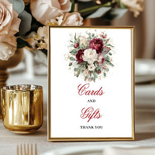 Moderne Blush Bourgogne Kaarten en Cadeaus Tafel S Poster