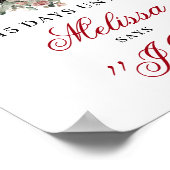 Moderne Blush Bourgondië Countdown Bord met Goud Poster (Hoek)