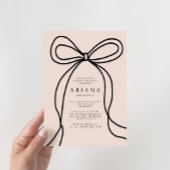 Moderne Blush Bow Graduation Party Uitnodiging