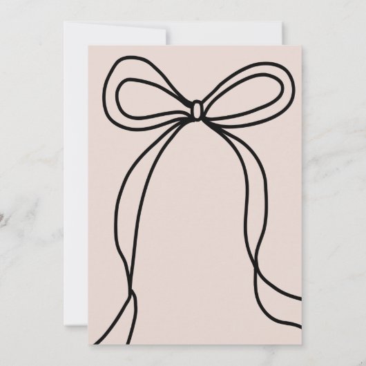 Moderne Blush Bow Graduation Party Uitnodiging (Achterkant)