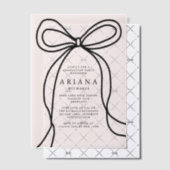 Moderne Blush Bow Graduation Party Vellum Uitnodigingen (Offset (Uitnodiging))