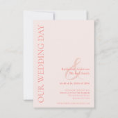 Moderne Blush-bruiloft Kaart (Voorkant)