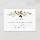 Moderne Blush Bruiloft RSVP Online Website Visitekaartje (Voorkant)