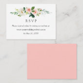 Moderne Blush Bruiloft RSVP Online Website Visitekaartje (Voorkant / Achterkant)