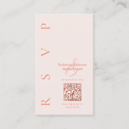 Moderne Blush—Bruiloft RSVP Visitekaartje