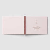 Moderne Blush Bruin Monogram Aarde Toon bruiloft Gastenboek (Volledig)
