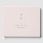 Moderne Blush Bruin Monogram Aarde Toon bruiloft Gastenboek (Voorkant)