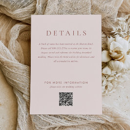 Moderne Blush Bruin Monogram Aarde Toon bruiloft Informatiekaartje