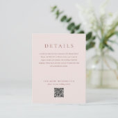 Moderne Blush Bruin Monogram Aarde Toon bruiloft Informatiekaartje (Staand voorkant)