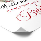 Moderne Blush Burgundy Bruiloft Feest Welkomstbord Poster (Hoek)
