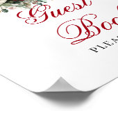 Moderne Blush Burgundy Gastboek Poster Bruiloft (Hoek)