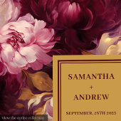 Moderne Blush Burgundy Gouden Boho Trouwservetten Servet