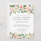 Moderne Blush | Chic Botanische Bruiloftsslingers Kaart (Voorkant)