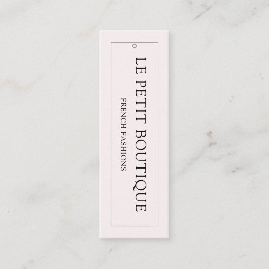 Moderne Blush Clothing Size Chart Hanging Price La Mini Visitekaartje (Voorkant)