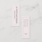 Moderne Blush Clothing Size Chart Hanging Price La Mini Visitekaartje (Voorkant / Achterkant)