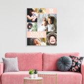 Moderne Blush Color Block Family 6 Fotocollage Canvas Afdruk (Insitu (Woonkamer))