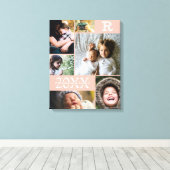 Moderne Blush Color Block Family 6 Fotocollage Canvas Afdruk (Insitu (Houten vloer))