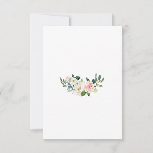 Moderne Blush Cream Bloemen Gouden Bruiloft Kaart (Achterkant)