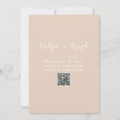Moderne Blush Elegant Boho QR Code Huwelijk Kaart (Achterkant)