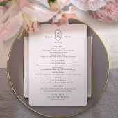 Moderne blush elegante boog initialen eenvoudige b menu