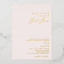 Moderne Blush en Gold niets Fancy gewoon van echte Folie Uitnodiging