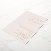Moderne Blush en Gold niets Fancy gewoon van echte Folie Uitnodiging (Gedraaid)