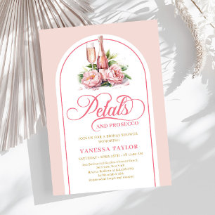 Moderne blush en gouden bruidsdouche uitnodigingsb kaart
