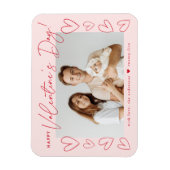 Moderne Blush en Red Script Valentijnsdag Foto Magneet (Verticaal)