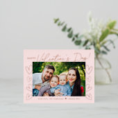 Moderne Blush- en Roos Gold Script-Valentijnsdag Folie Feestdagen Briefkaart (Staand Voorkant)