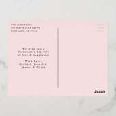 Moderne Blush- en Roos Gold Script-Valentijnsdag Folie Feestdagen Briefkaart (Achterkant)