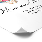 Moderne Blush en White Tea Party Bruids Mimosa Bar Poster (Hoek)