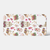 Moderne Blush en White Tea Party Case-Mate iPhone Case (Achterkant (horizontaal))