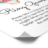 Moderne Blush en Witte Tea Party Ring Spel Bruids Poster (Hoek)