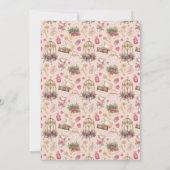 Moderne Blush en Witte Theepartij Bruiloftsborrel Bedankkaart (Achterkant)