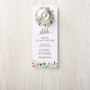 Moderne Blush FloraL bruiloft gast niet storen Deurhanger